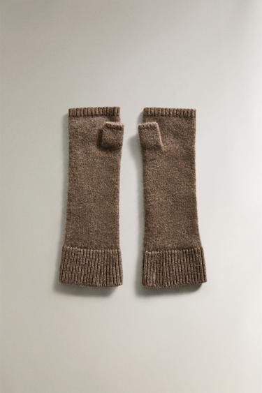 Zara CASHMERE MITONS - Brown / Taupe