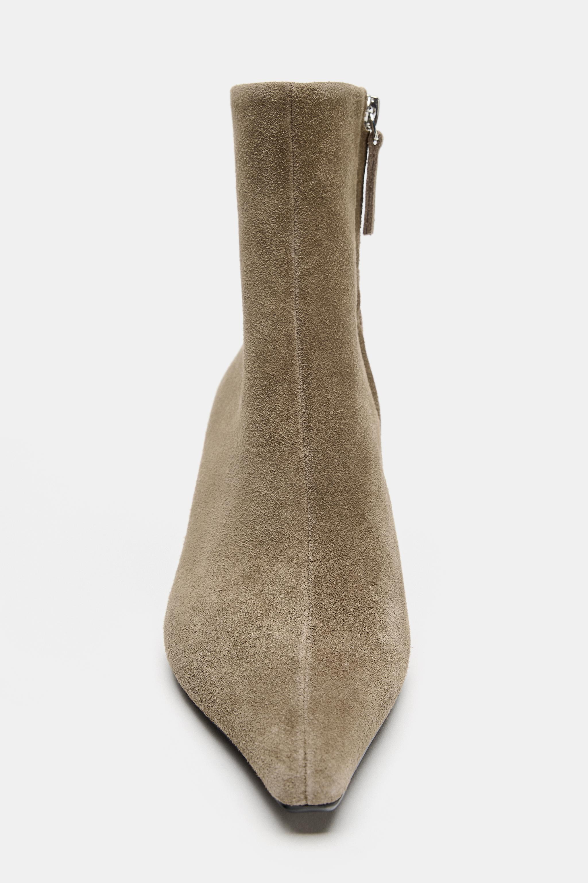 BOTTINES KITTEN EN CROÛTE DE CUIR