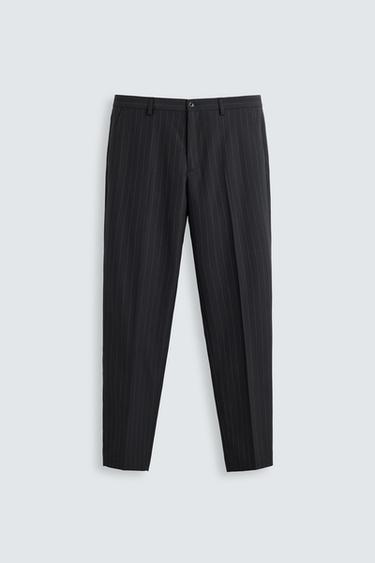 PINSTRIPE SUIT TROUSERS - Navy blue by Zara