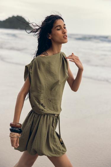 BLOUSE SANS MANCHES - Kaki foncé de Zara - Image 3