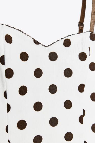 TOP CORSETERIE À POIS - Blanc cassé de Zara - Image 8