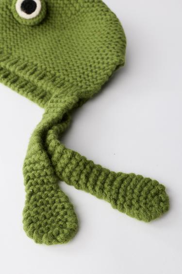 LIMITED EDITION FROG WOOL HAT - Green by Zara - Image 4