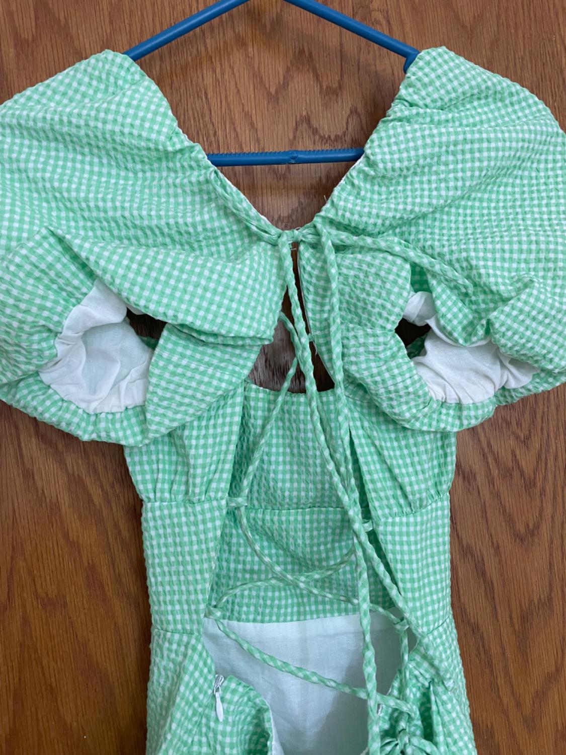 TEXTURED GINGHAM DRESS - Image 6