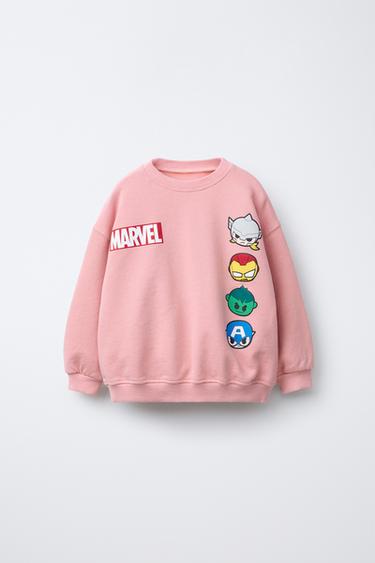 SWEATSHIRT MIT THE AVENGERS © MARVEL-PRINT - verwaschenes Rosa von Zara