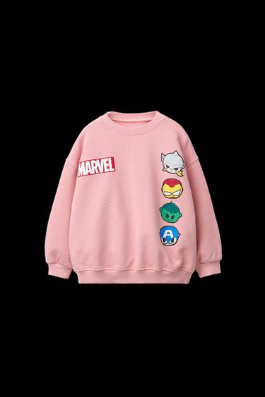 SUDADERA ESTAMPADO THE AVENGERS © MARVEL - Rosa lavado de Zara - Imagen 0