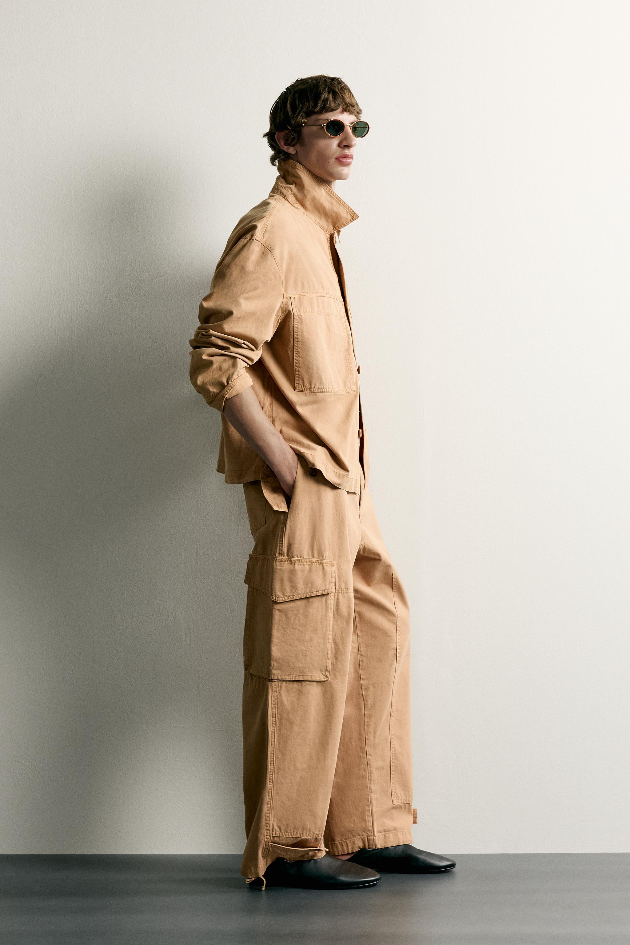 Zara CEPLİ RELAXED FIT İNCE CEKET görsel 4