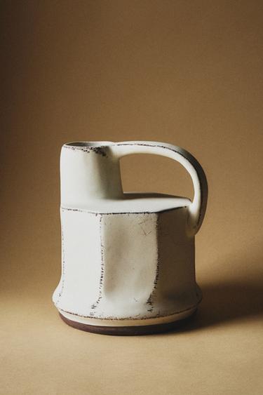 CERAMIC VASE WITH HANDLE - Ecru by Zara