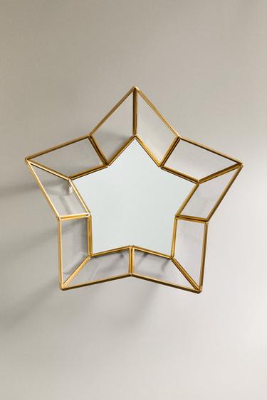 MIRRORED STAR CHRISTMAS TRAY - Gold by Zara - Image 2