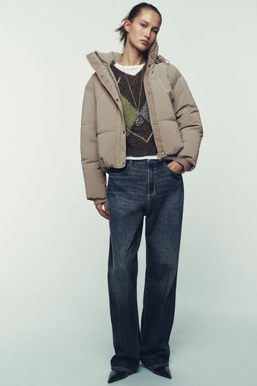 WATER-REPELLENT AND WINDPROOF SHORT HOODED ANORAK - camel by Zara