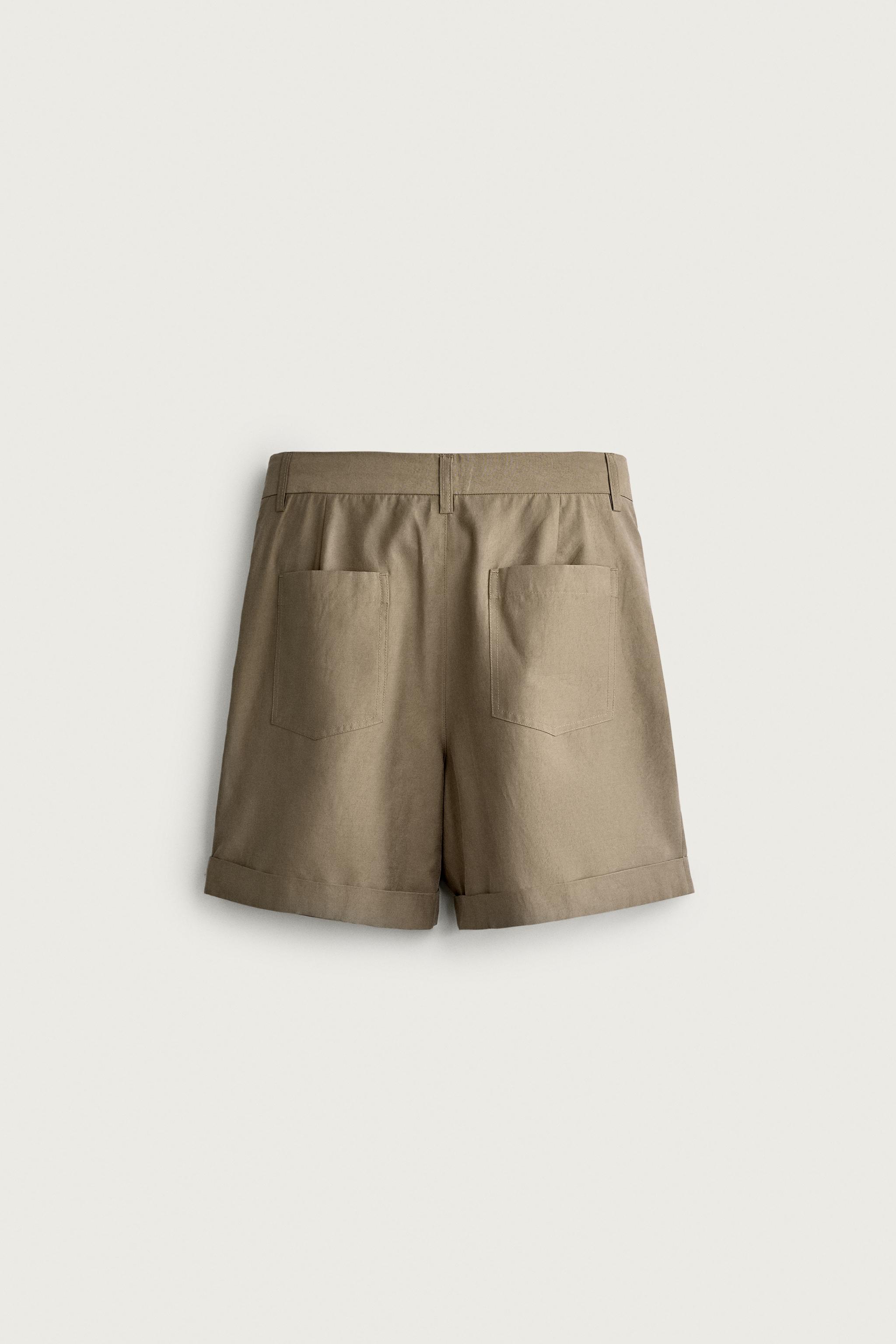 Мужские шорты Zara FLUID RELAXED FIT PLEATED SHORTS — фото 7
