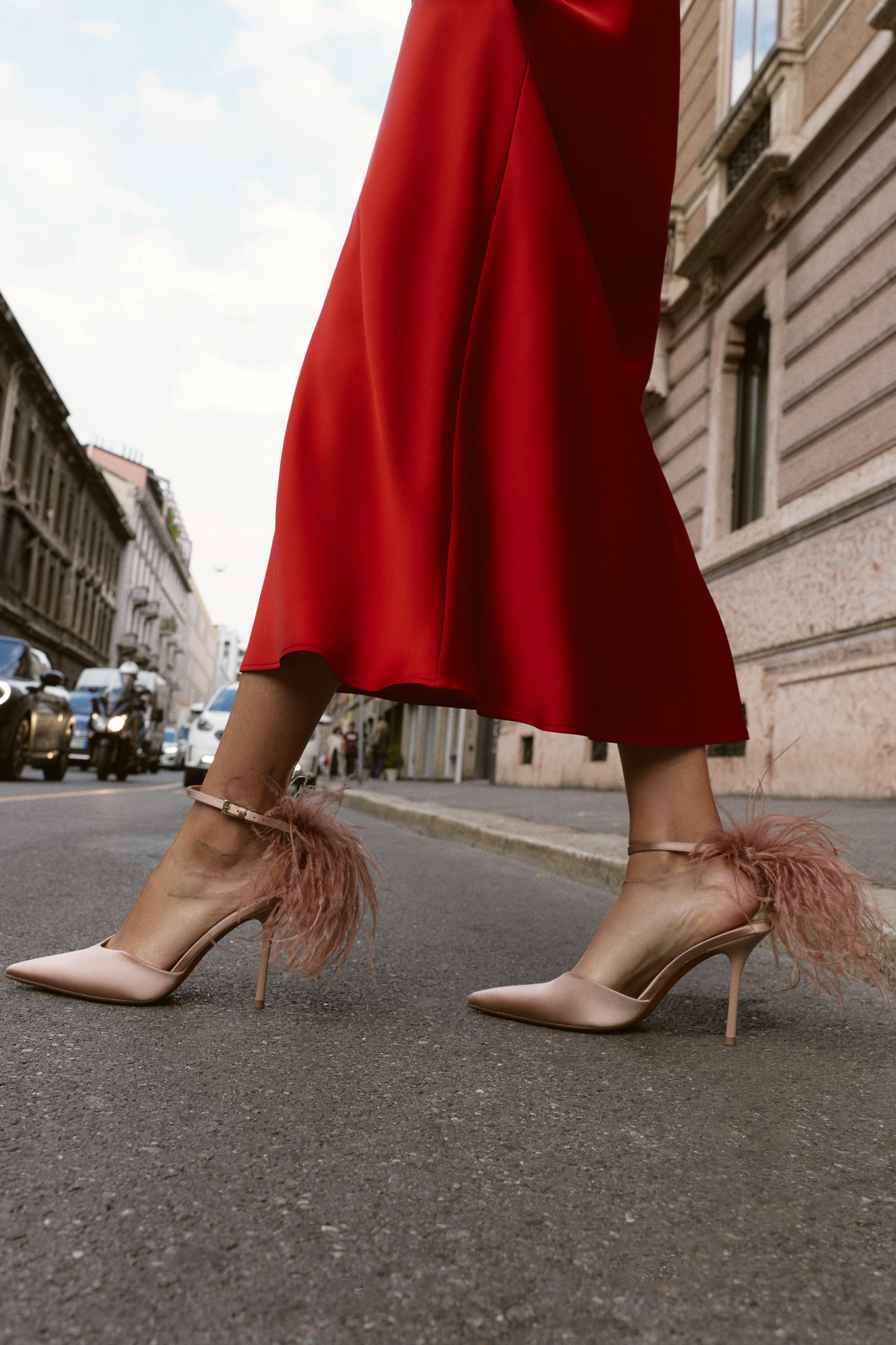 FEATHER HEELED SHOES - Beige | ZARA Canada
