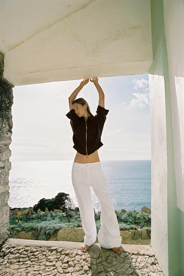 КУРТКА НА ОСНОВІ РАМІ З БЛИСКАВКОЮ - Коричневий Zara - Зображення 0