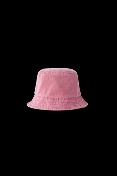 WASHED-EFFECT BUCKET HAT - Pink by Zara - Image 0