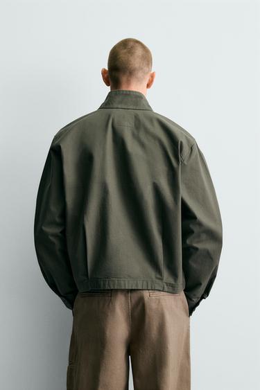CROPPED FIT ZIP-UP JACKET - Khaki by Zara - Image 2