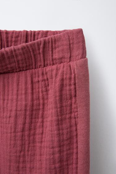 TEXTURED POLO AND BERMUDA JOGGING SET - Burgundy by Zara - Image 3