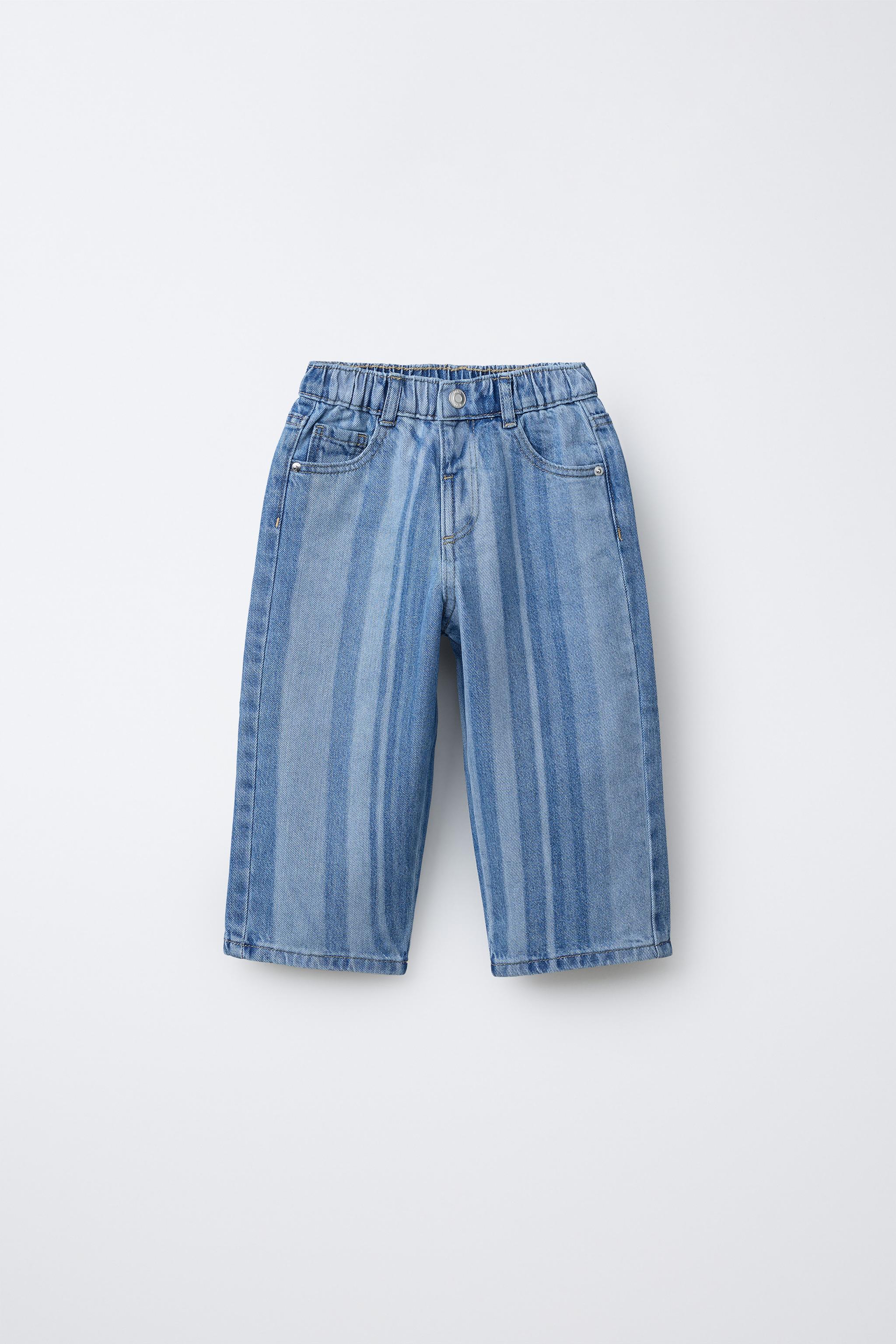 STRIPED WIDE LEG JEANS