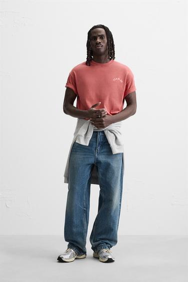 VARSITY FADED T-SHIRT - Red by Zara - Image 0