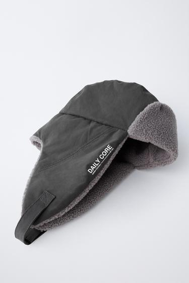 TECHNICAL FAUX SHEARLING CAP - Grey by Zara - Image 1
