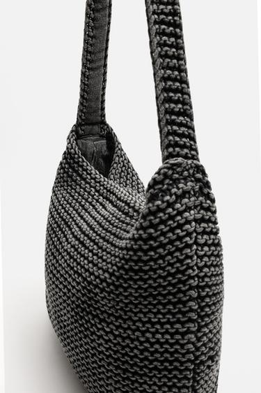 SAC PORTÉ ÉPAULE MACRAMÉ - Noir de Zara - Image 2
