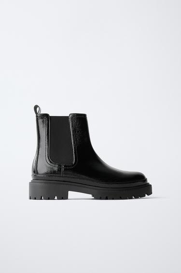 PATENT ANKLE BOOTS - Black by Zara - Image 0