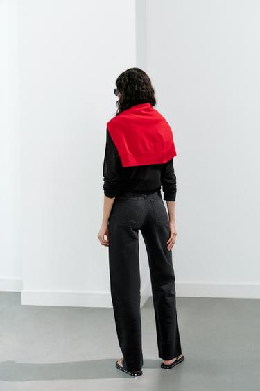 JEAN TRF WIDE LEG TAILLE HAUTE - Noir de Zara - Image 3