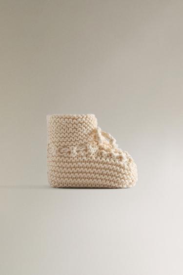 CHUNKY KNIT BOOTS - Light beige by Zara - Image 0