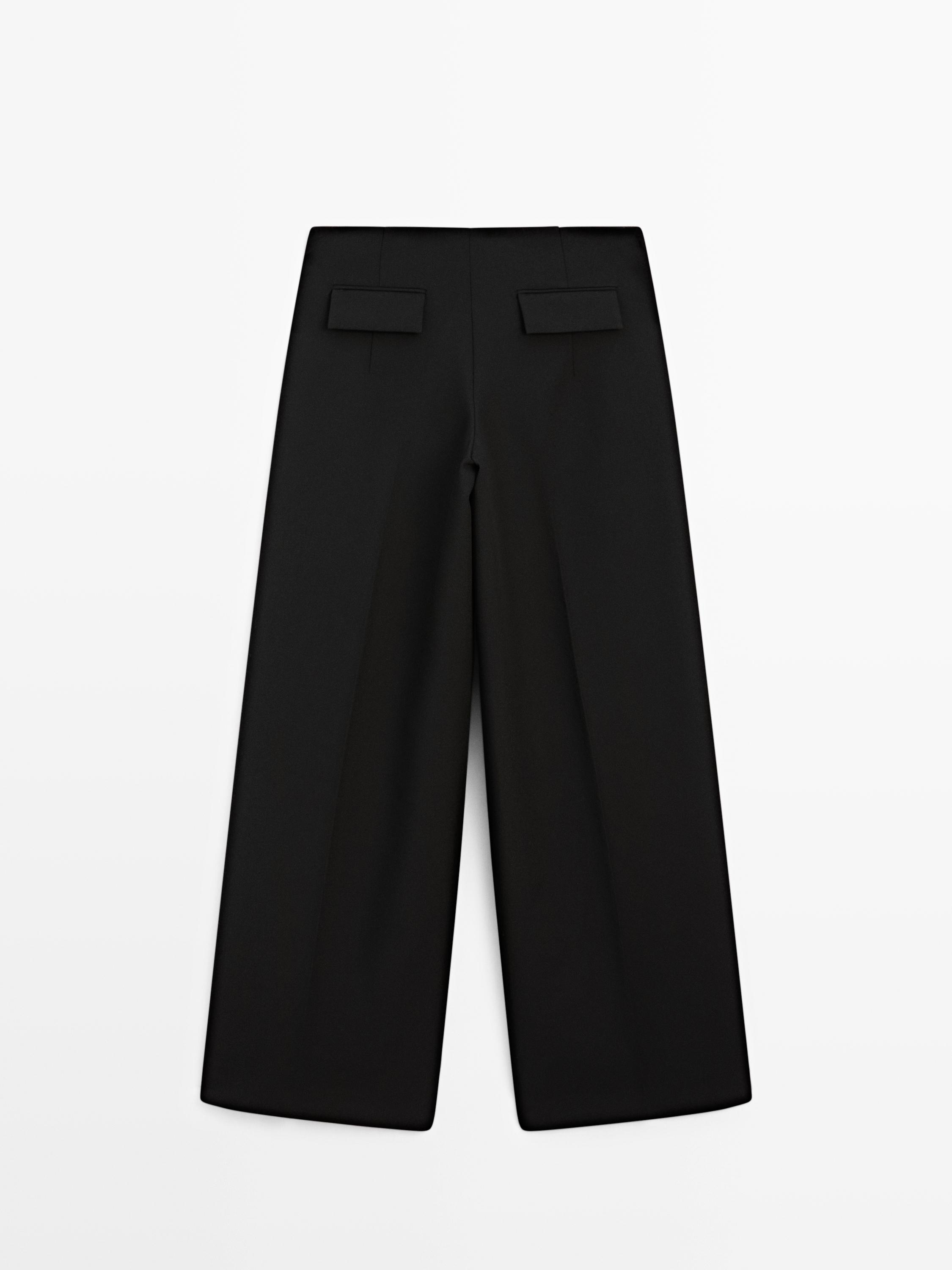 Wide-leg trousers with darts