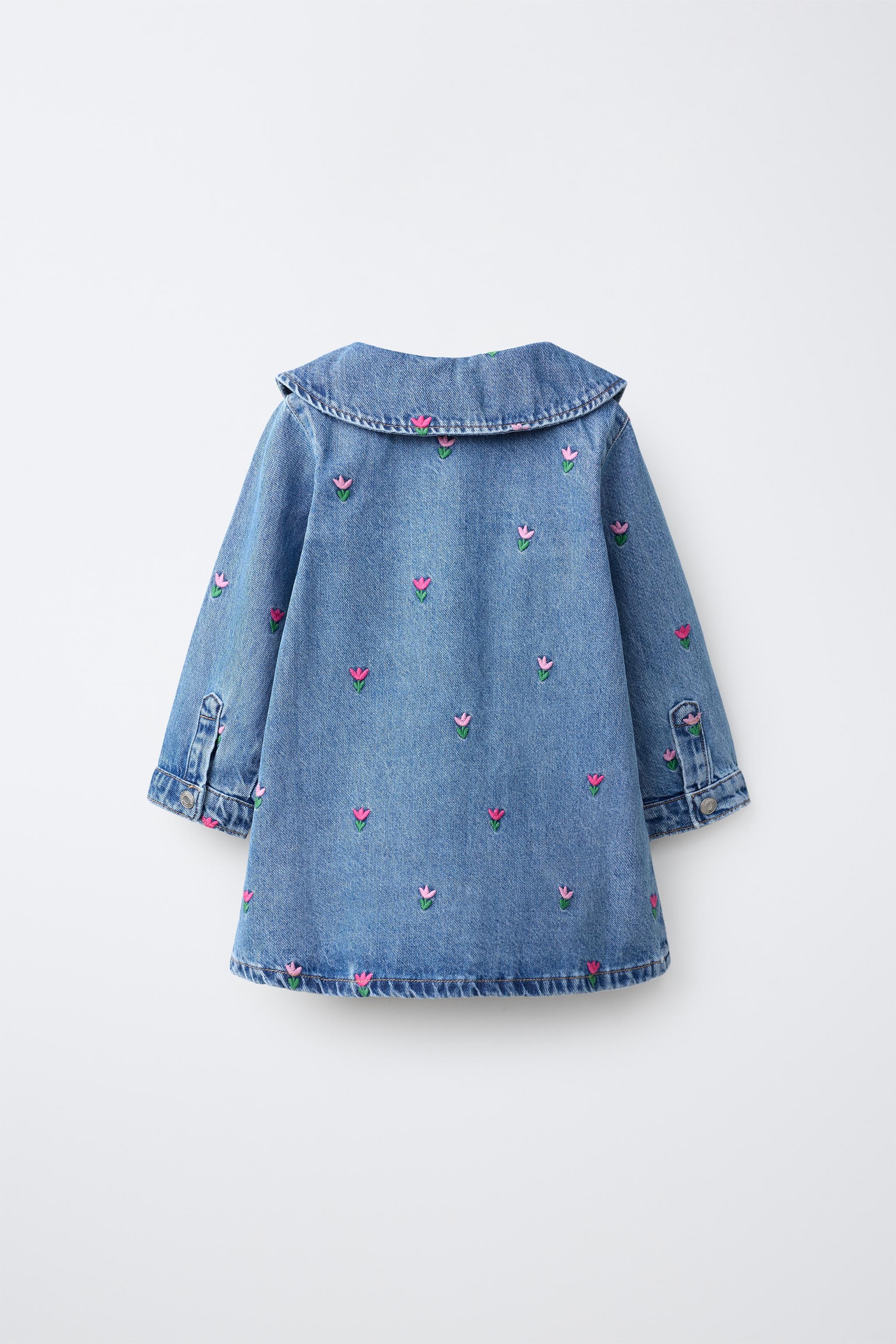 ROBE EN DENIM FLEURS BRODÉES
