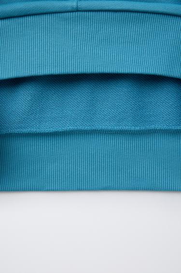 SWEAT UNI INSCRIPTION RELIEF - Bleu clair de Zara - Image 3
