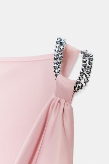 TOP SATINÉ FANTAISIE - rose poudré de Zara - Image 7