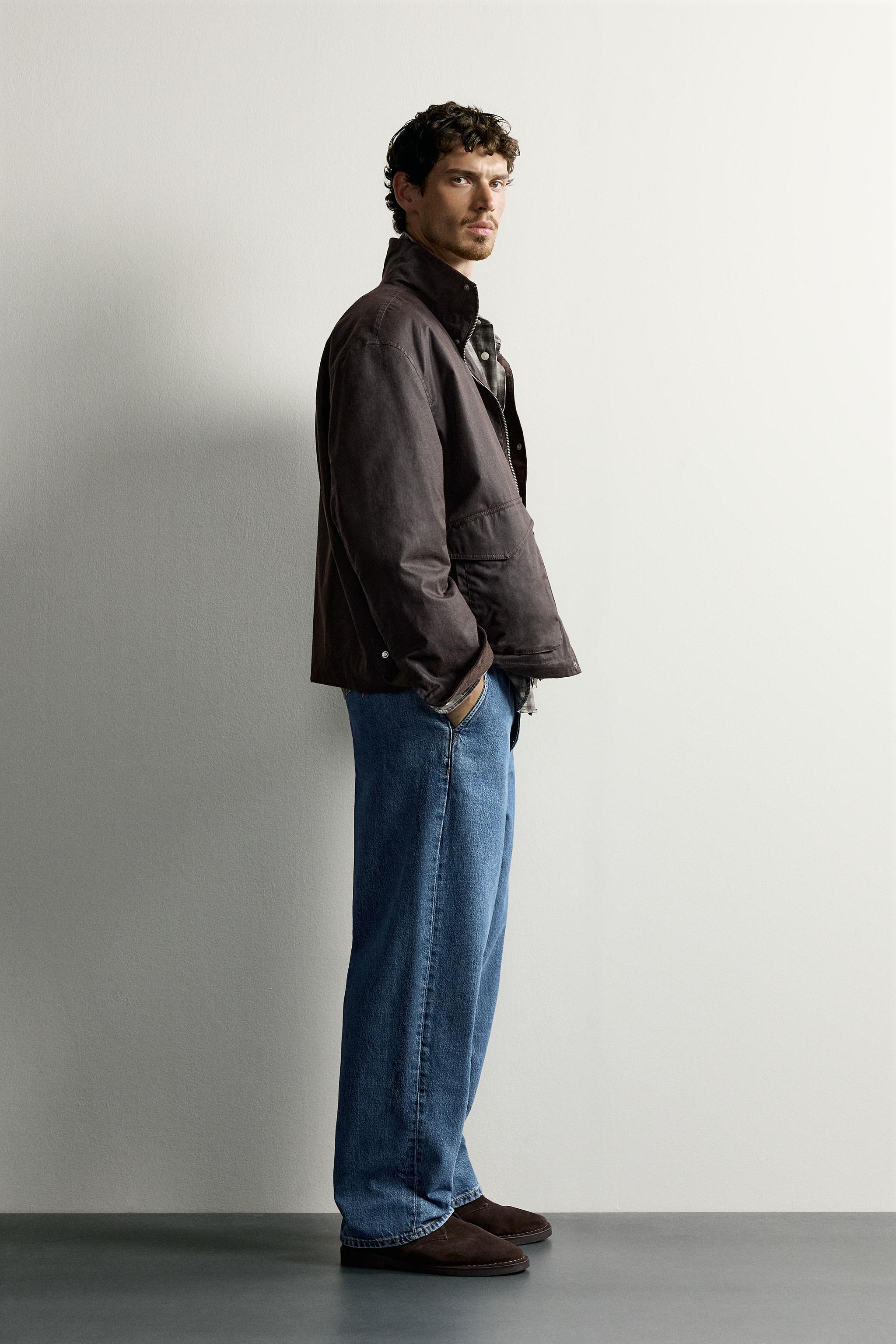 REGULAR FIT WAXED-EFFECT JACKET