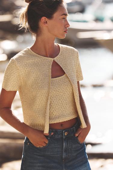 TRICOT JASJE MET PAILLETTEN - BOTER van Zara