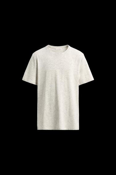 BASIC SLIM-FIT-T-SHIRT - SILVER UNIVERSE von Zara