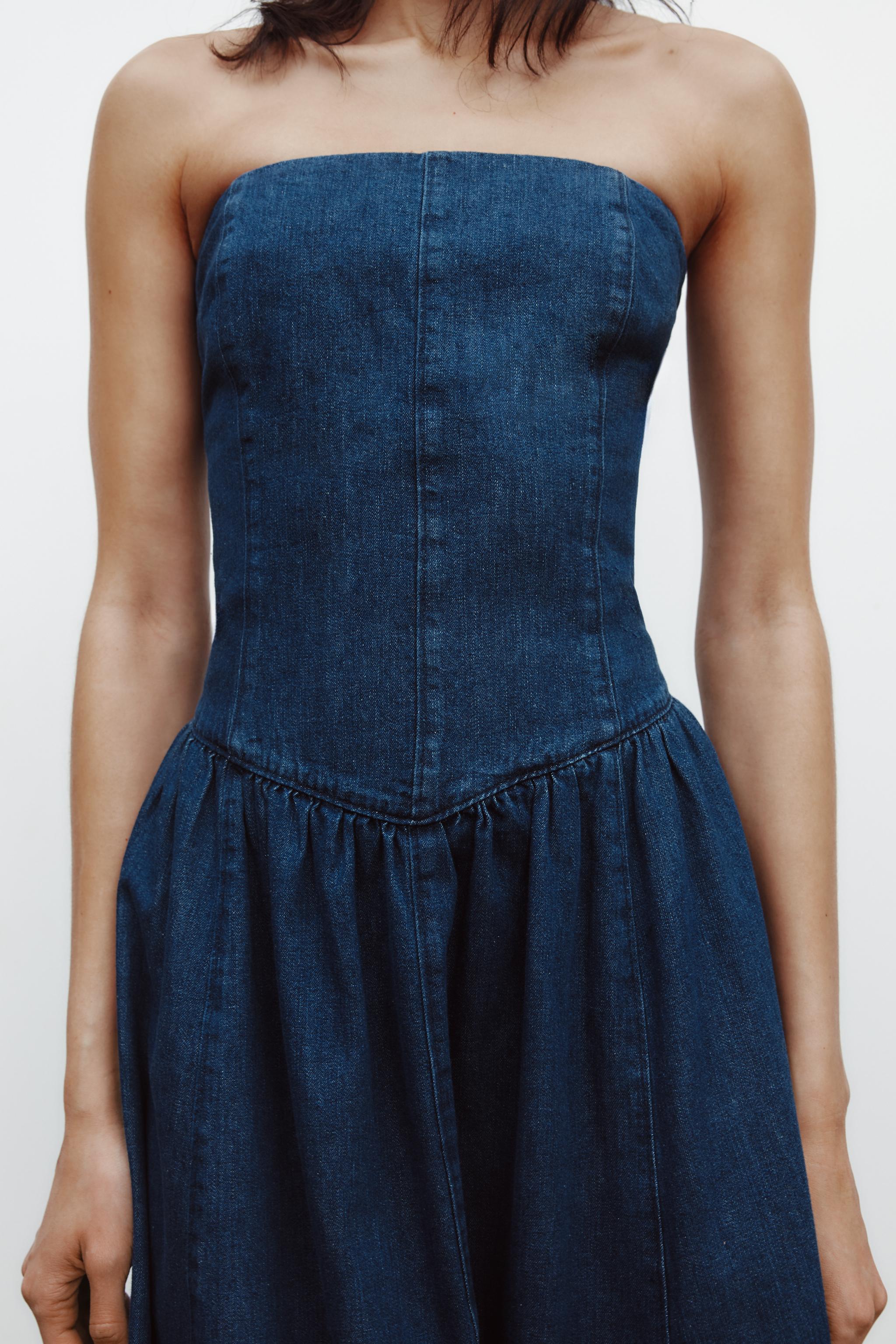 DENIM TRF MIDI DRESS - Blue | ZARA Australia