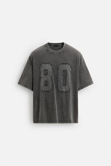 WASHED PATCH T-SHIRT - Dark anthracite by Zara - Image 7