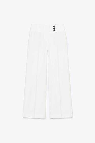 PANTALONI AMPLI CON CINTURA INCROCIATA - Écru di Zara