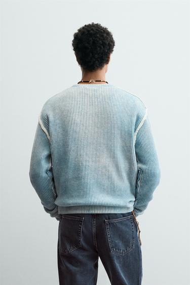 PULL RÉVERSIBLE COUPE DÉCONTRACTÉE - Bleu clair de Zara - Image 2