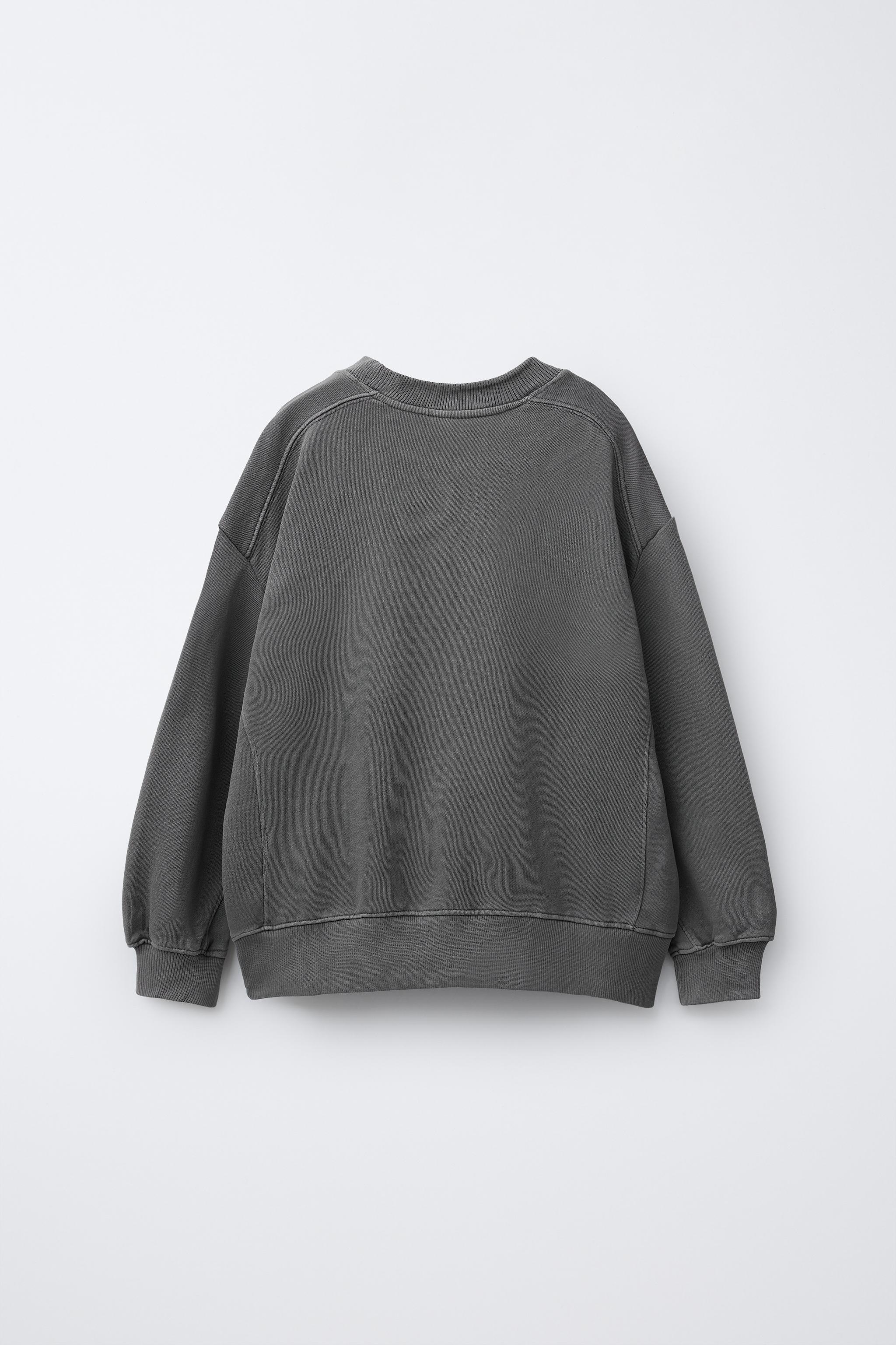 さゆ  GARMENT DYE LABEL SWEATSHIRT - Anthracite grey | ZARA United