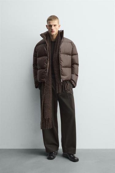 Zara 80% DOWN - 20% FEATHER PUFFER JACKET - Brown - Image 0