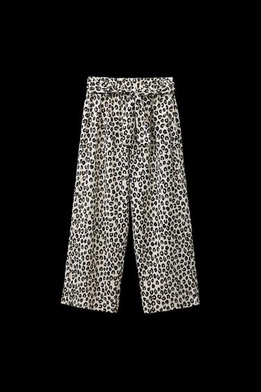 HOSE MIT STRUKTURMUSTER, GÜRTEL UND TIERPRINT - Leopardenprint von Zara - Bild 0