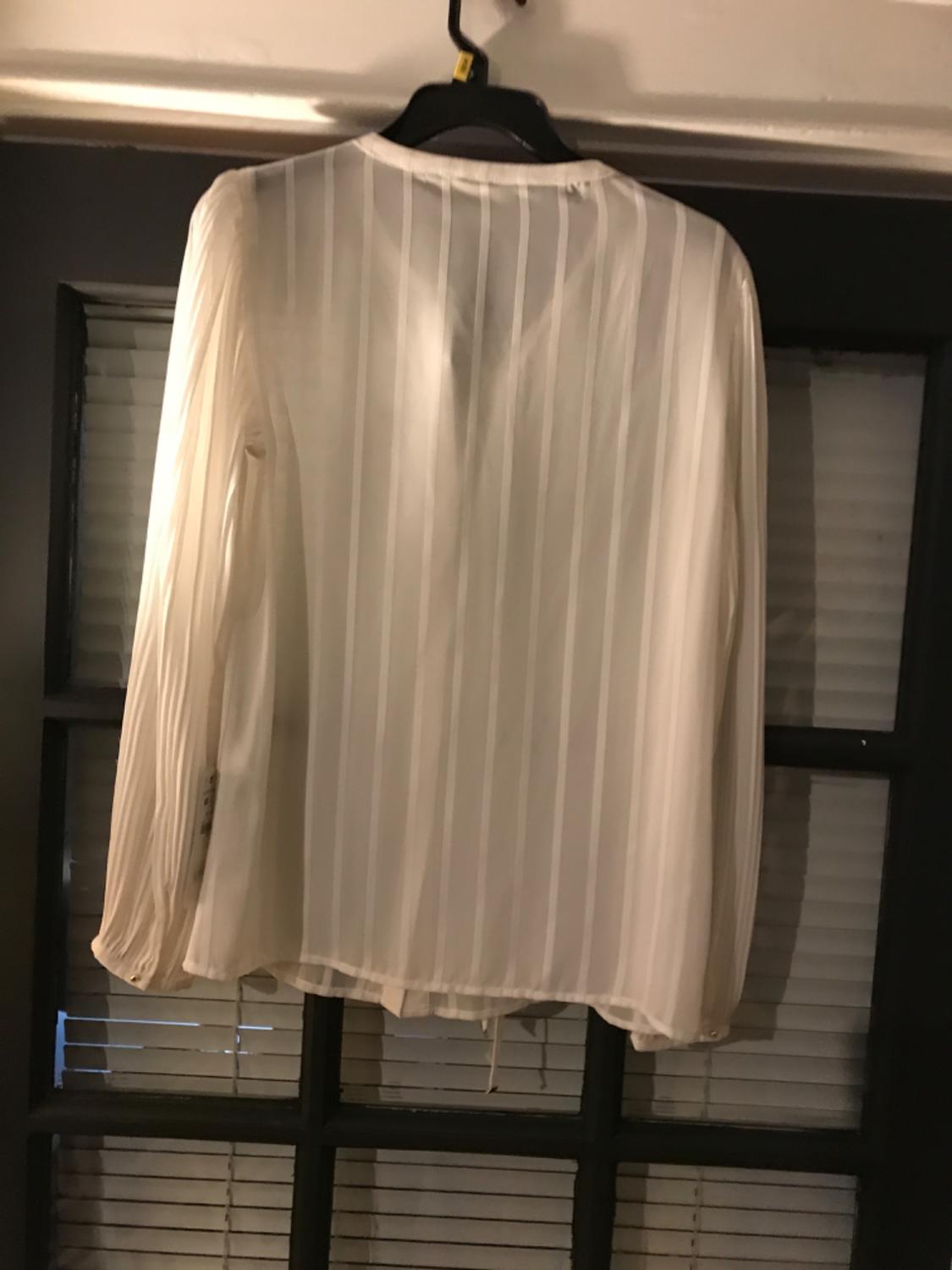 SHEER TIE NECK BLOUSE - Image 3