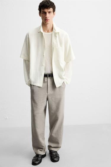 PANTALON REGULAR FIT STRUCTURÉ - Vison de Zara - Image 5