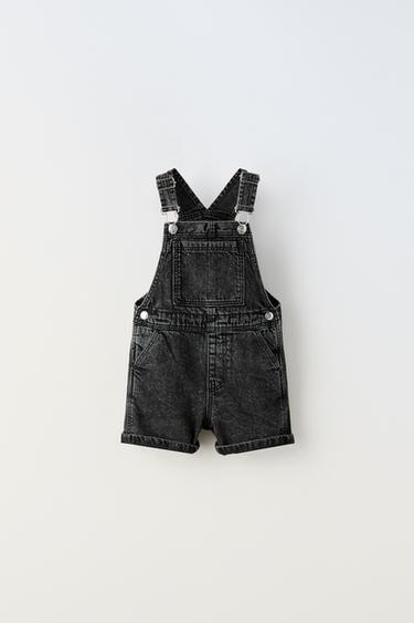 КОРОТКИЙ ДЖИНСОВЫЙ КОМБИНЕЗОН — ЧЕРНЫЙ от Zara — изображение 0