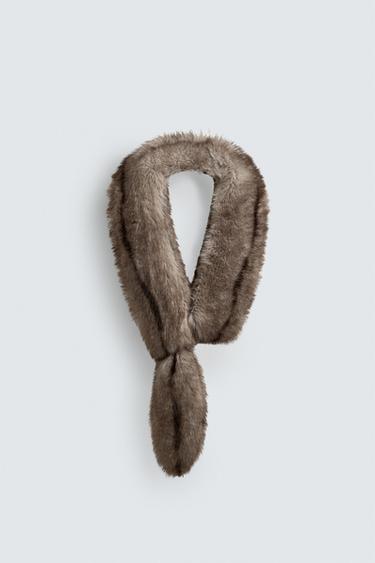 Zara FAUX FUR STOLE SCARF HARRY LAMBERT FOR ZARA X DISNEY - Light mink