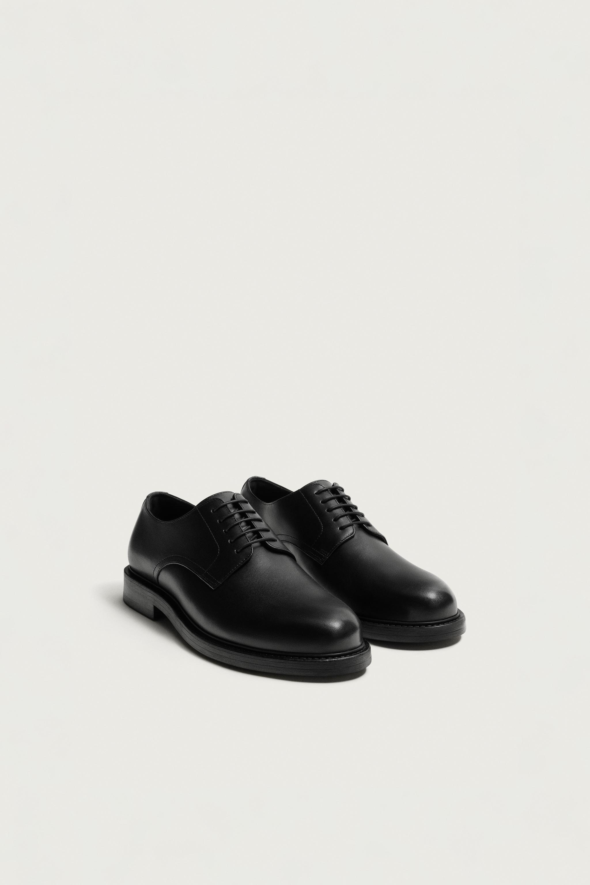 LEATHER SHOES — Black