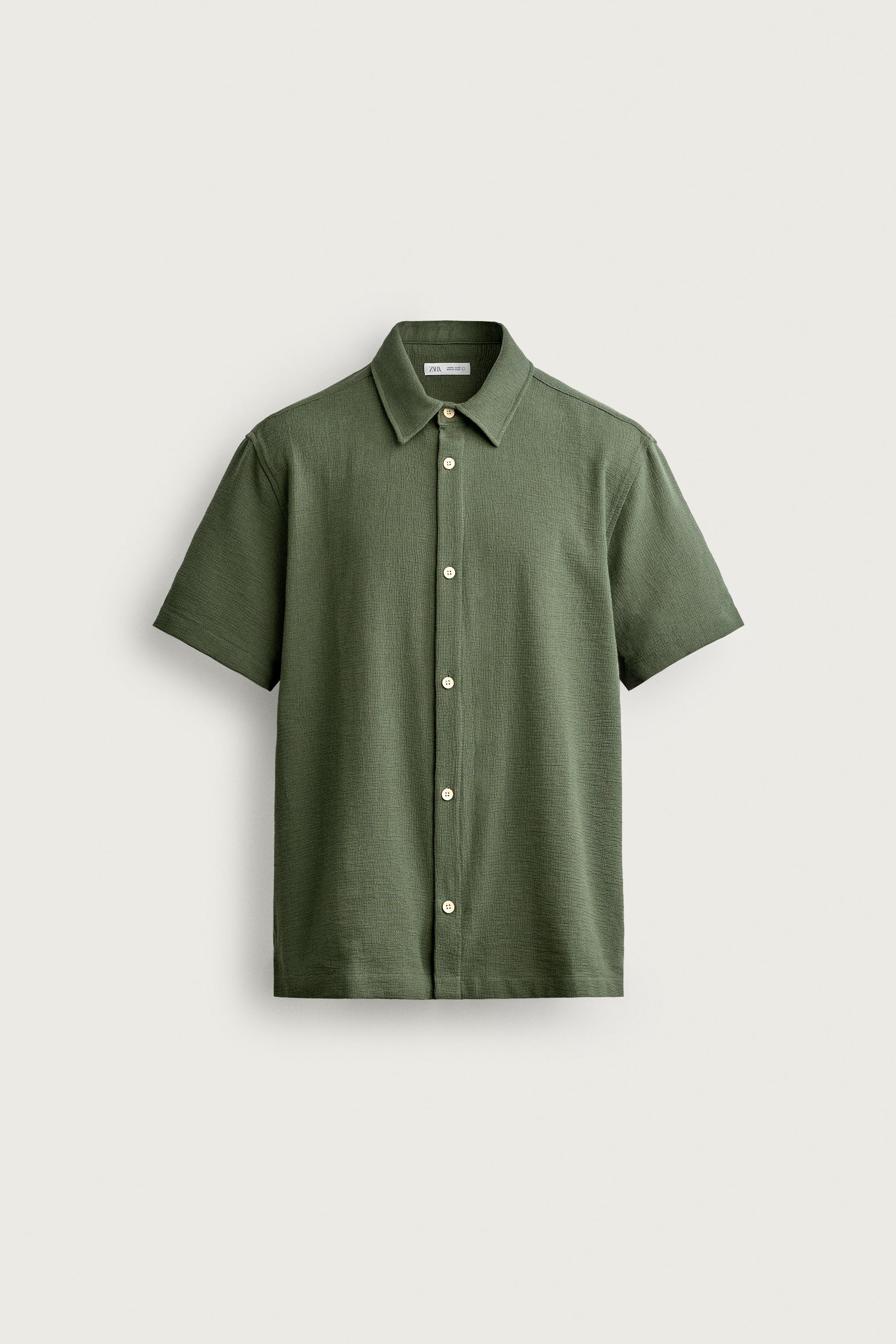 COMFORT TEXTURED SHIRT — Green