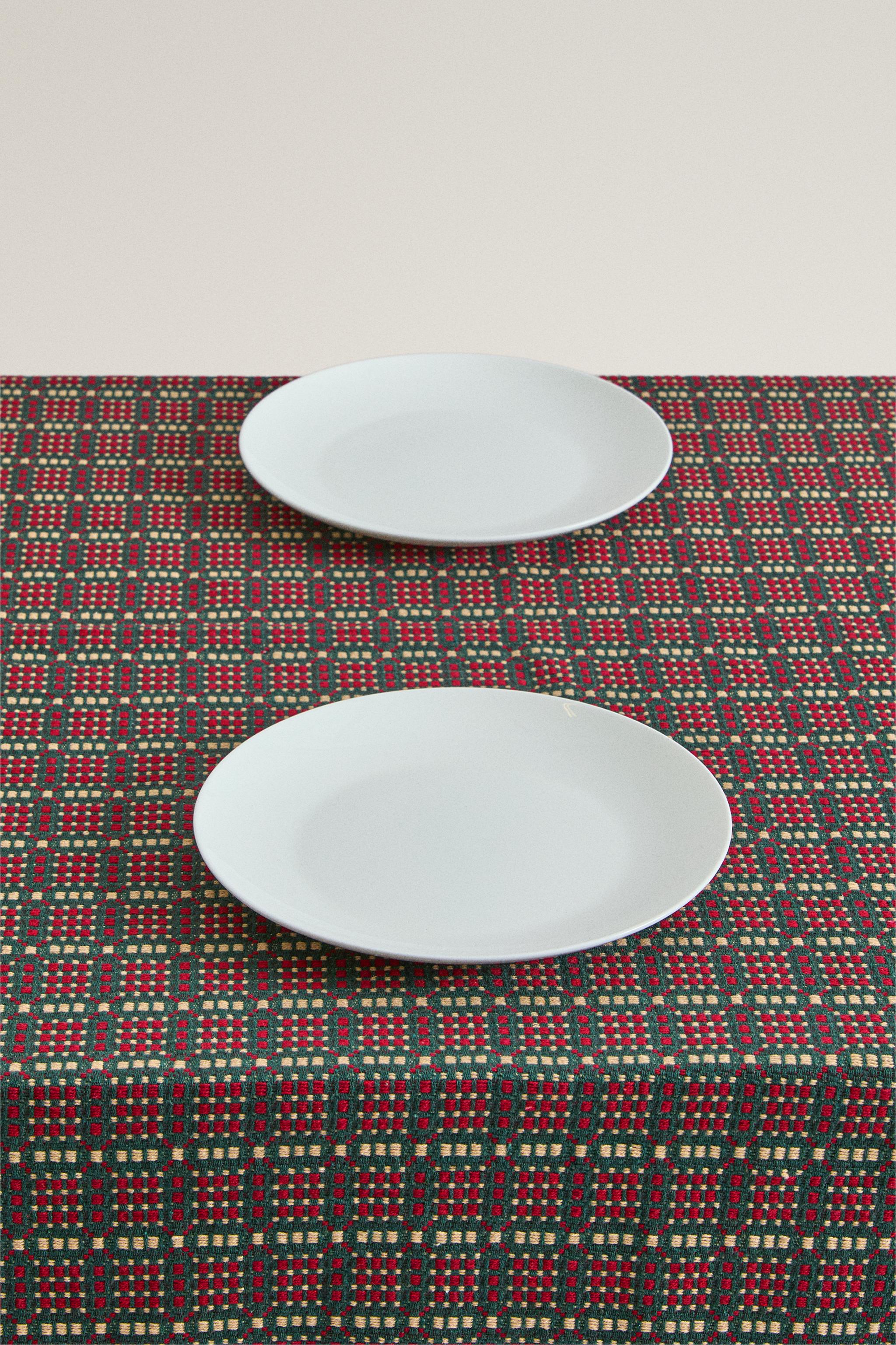 CHRISTMAS STRIPED COTTON TABLECLOTH