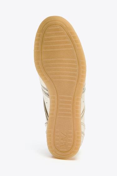 METALLIC-EFFECT TRAINERS - Gold by Zara - Image 4