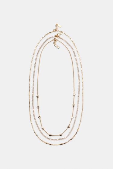 PACK 3 COLLARES METÁLICOS - Dorado de Zara