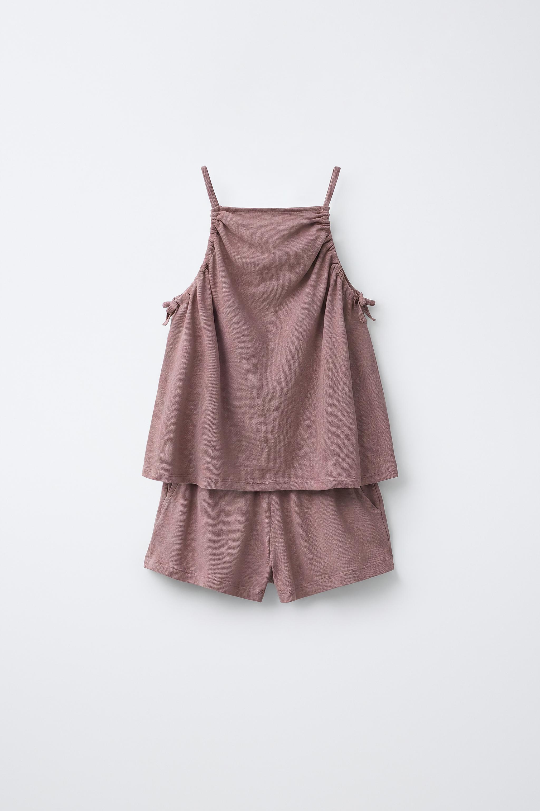 COTTON LINEN BLEND TOP AND SHORTS SET